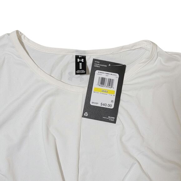 Under Armour Wmn Motion Crossover Short Sleeve Crop Top Size US M White - Picture 5 of 5